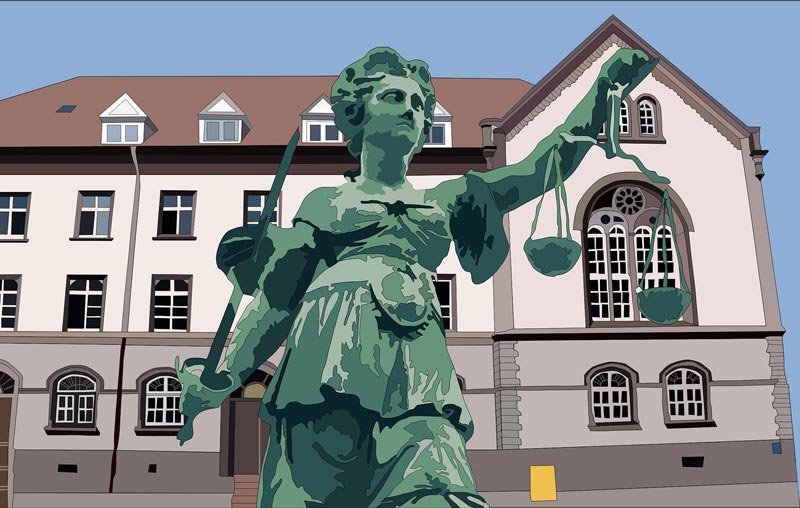 Justitia vor Amtsgericht Villlingen (nicht real)